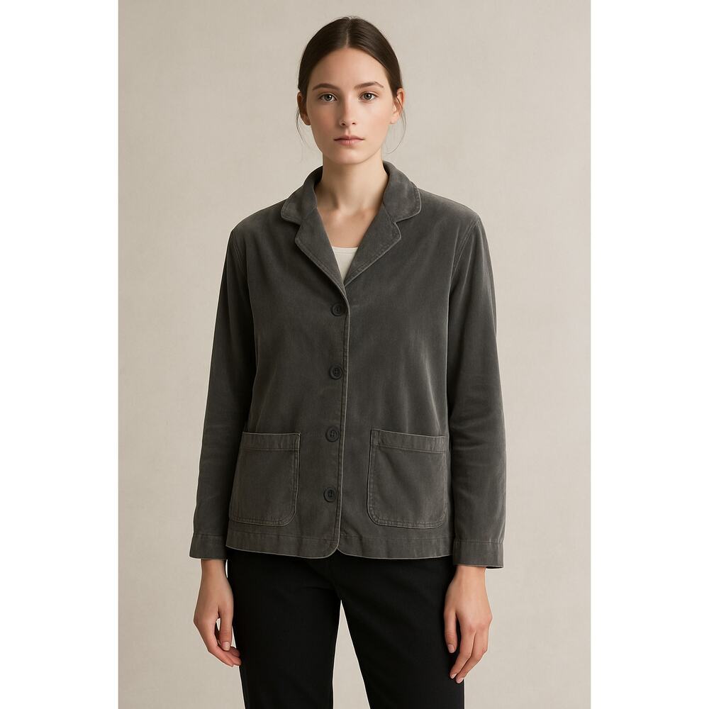 CP Shades Velvet Button-Front Jacket – Gray – Women’s-Estimated Size Small